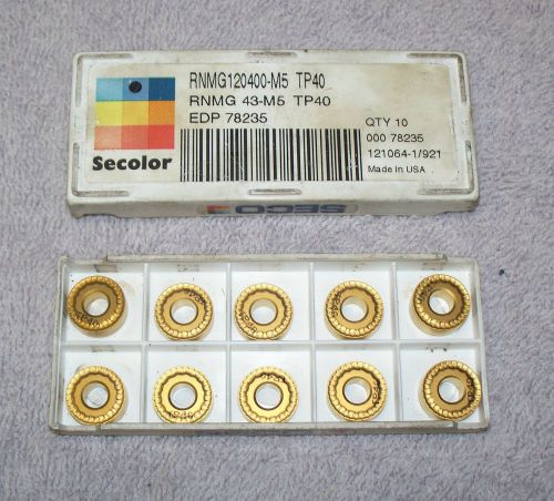 SECO    CARBIDE INSERTS     RNMG 43 -M5     PACK OF 10     GRADE  TP40