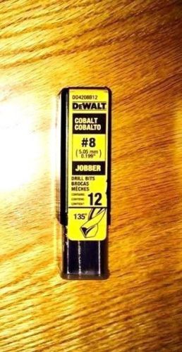 DEWALT #8 Wire Cobalt Jobber Length Drill Bit (12-Pack)