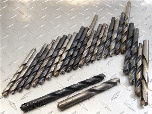 25 HSS STRAIGHT &amp; REDUCED SHANK TWIST DRILLS 21/64&#034; TO 29/64&#034; MORSE BUTTERFIELD