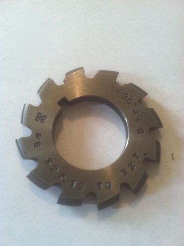 USED INVOLUTE GEAR CUTTER #8 32P 12-13T 14.5PA 7/8&#034;bore