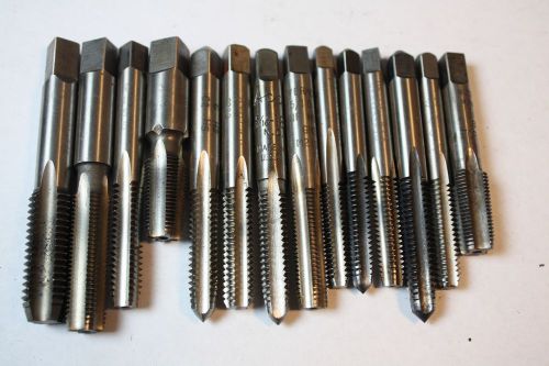 MACHINIST TAP  LOT  (14)  pieces.  3/8-16,  3/8 - 24 are the largest