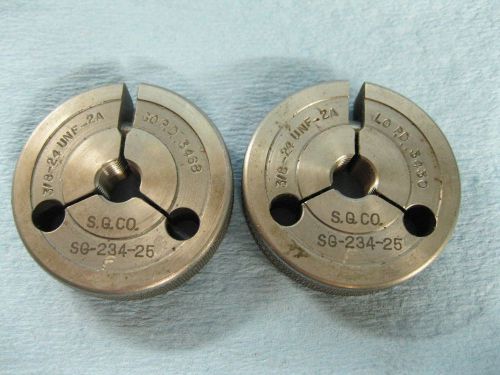 3/8 24 UNF 2A THREAD RING GAGES .375 P.D. = .3468 &amp; .3430 MACHINE TOOLS USA MADE