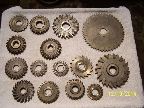 Lot of 15 straight &amp; staggard side and face milling cutters for sale