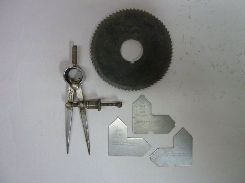Machinist Lathe Tool Brown &amp; Sharpe - divider, milling saw cutter, 3 radius gage