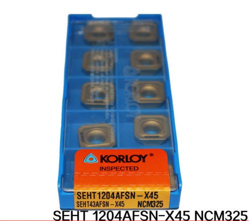10pcs Korloy SEHT1204 AFSN X45 NCM325 Milling Carbide inserts  CNC lathe Milling