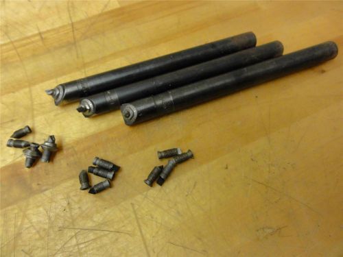 (3) TSD 1/2&#034; Shank Boring Tools SS046, 1/2&#034; dia, extra Threaded Carbide Cutters