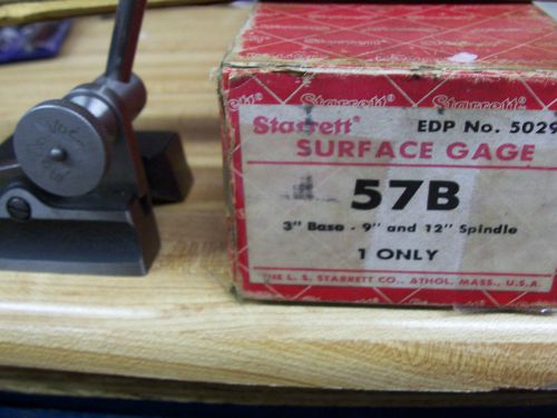 NICE- Starrett 57B -Mid -Sized Surface Gauge ,//9 AND 12 &#034; RODS IN CARBOARD BOX