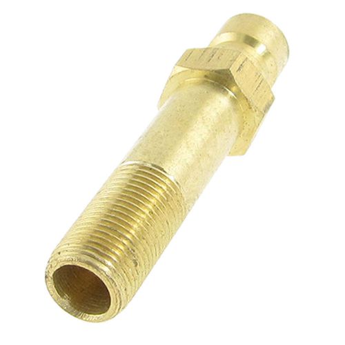 3/8&#034; Fine Teeth Male Thread Quick Fitting Mould Brass Pipe Nipple Gold Tone
