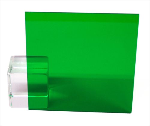 Green Fluorescent Acrylic Plexiglass sheet 1/8&#034; x 24&#034; x 24&#034; #9093