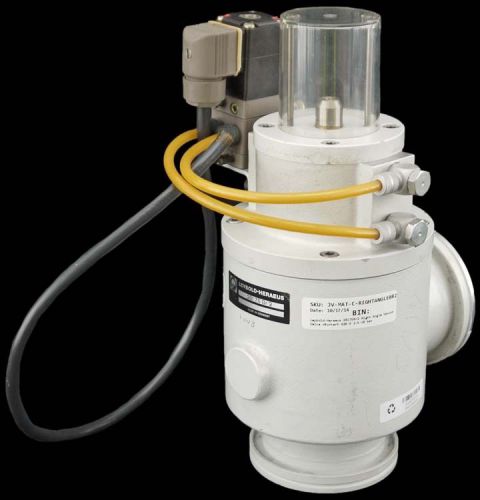 Leybold-heraeus 28175br2 right angle vacuum valve +burkert 420-g 2.5-10 bar for sale