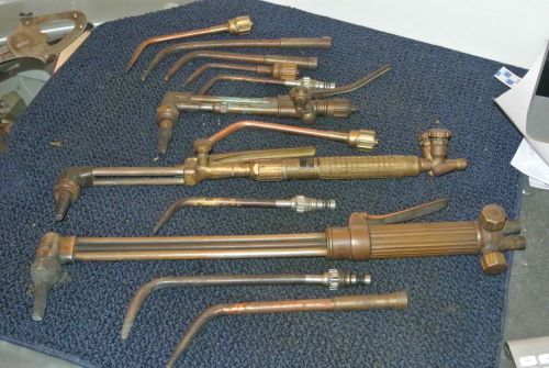 Vintage welding cutting torch lot tips airco  k g  brass for sale