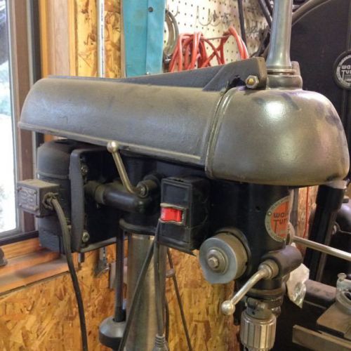 Walker turner 15&#034; 900 drill press with head raiser, spare table and round base! for sale