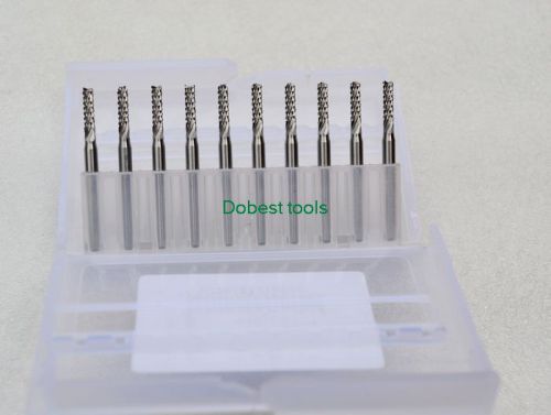 10pcs pcb cutters end mill engraving cnc router tool bits 1/8 2.1mm for sale
