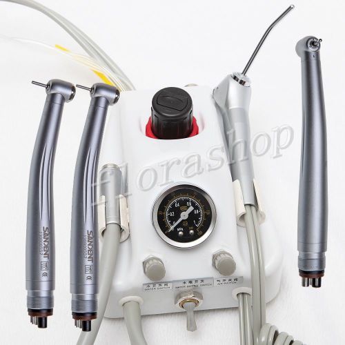 Portable dental turbine unit w/ air water syringe + high speed handpiece 4-hole for sale