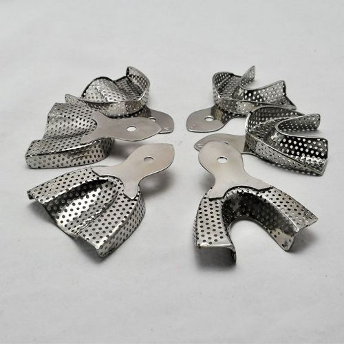 1 set 6 pcs dental stainless steel anterior impression trays large middle small for sale