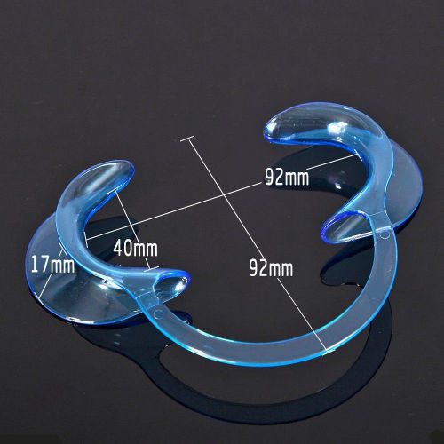 Dental Oral Cheek Lip Retractor Mouth Opener C-type Large Size Transparent Blue