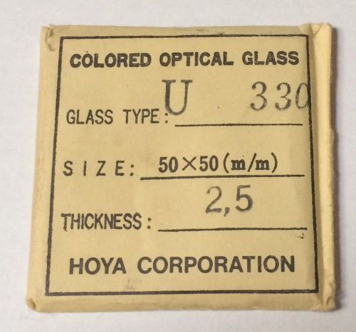 Hoya Corporation Colored Optical Glass Type U330 Size 50X50 (m/m) Thickness 2.5