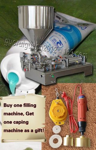 two nozzles paste liquid cream filling machine 1000ML,bottle capping machine