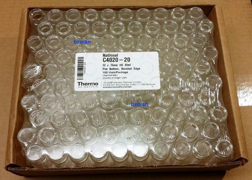 100 vials 20 ml beveled edge, flat bottom - national c4020-20 thermo scientific for sale