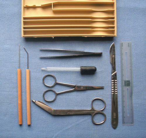 McCoy Dissection Kit Gently Used Wood Handles on 2 Tools