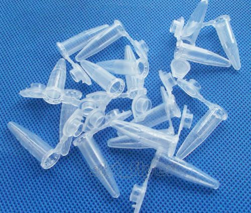 100pcs 0.5ml cylinder bottom micro centrifuge tubes w caps clear ep for sale