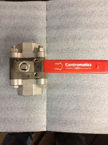 New- contromatics stainless steel 1&#034; npt ball valve for sale