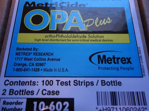 Opa Plus Metricide Test Strips 2 Bottles / 100 per Bottle Exp Date 11/2014