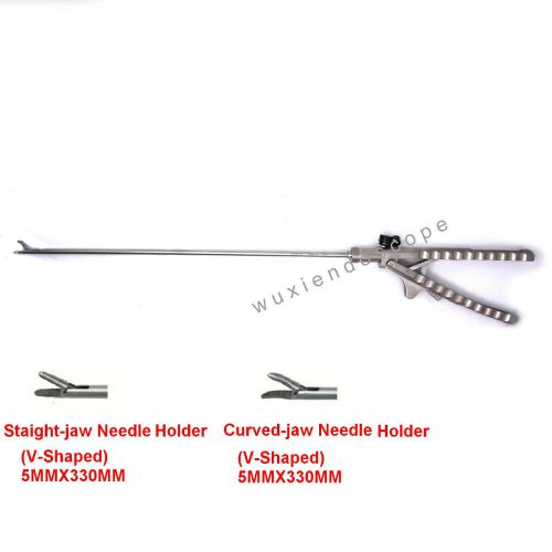 New laparoscopy needle holder forceps surgical 5mmx330mm straight-jaw