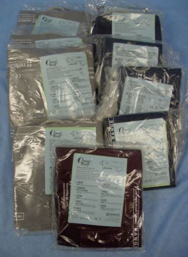 10 assorted trimline omni-kuff bladderless blood pressure cuffs- 3 sizes for sale