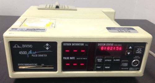 Invivo 4500 Plus Pulse Oximeter Model 4500PLUS Patient Monitor Console