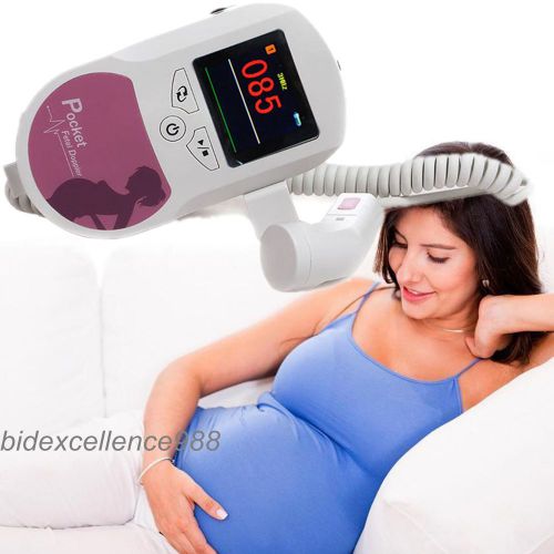 FDA CE Fetal Doppler 3MHz w Color LCD Back Light &amp; Heart Beat Waveform