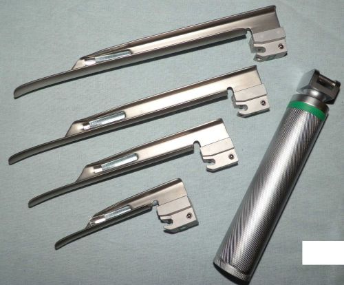 Economy Fiber Optic Miller Laryngoscope Set, Free Wrold wide shipping