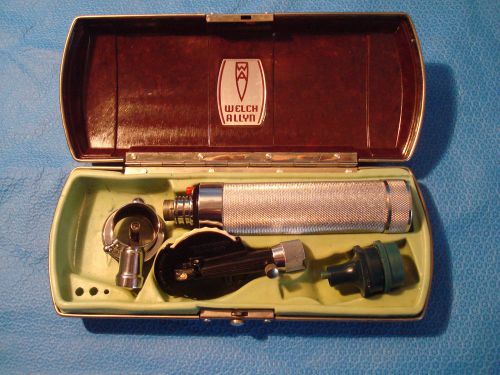Vintage Welch Allyn Otoscope Ophthalmoscope in Original Hard Case.