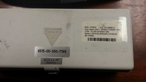 Riester aesculap otoscope / opthalmoscope with case nsn 6515-00-550-7199 for sale