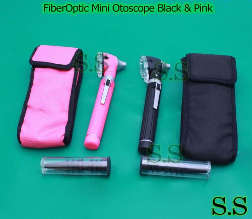 Pro Physician 2.5V Halogen Light FiberOptic Otoscope Diagnost Set Black &amp; Pink