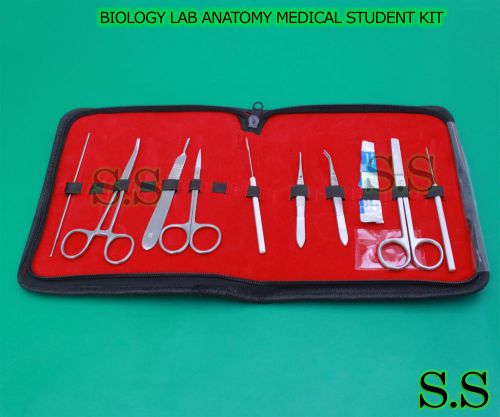 21 PCS BIOLOGY LAB ANATOMY MEDICAL STUDENT DISSECTING KIT +SCALPEL BLADES #15