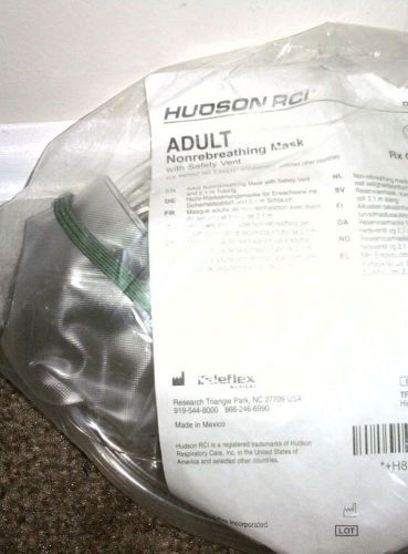 HUDSON RCI Adult Nonrebreathing Mask w/Safety Vent REF 1059-ct. 1.