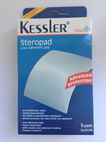 KESSLER Low Adherent Dressing Pad Double Sided 5x5cm 5 PADS PAINELESS REMOVAL