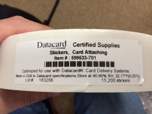 60,800 New OEM DataCard Stickers, Card Attaching #599533-701 4 Rolls