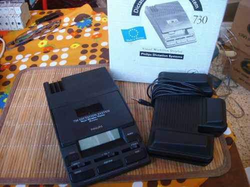 Philips 730 Mini Cassette Transcription System LFH 0730/00 With Foot Pedal