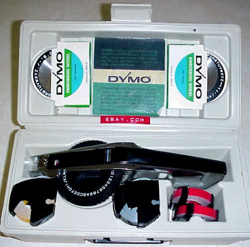 Dymo deluxe heavy duty retro~mid century label making kit model 1550, (bundle) for sale
