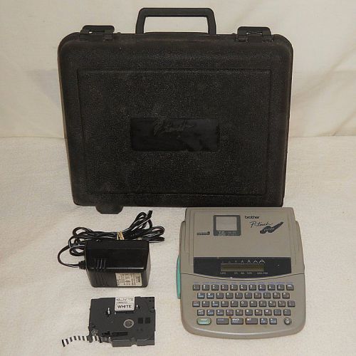 BROTHER PT-340 LABEL MAKER in CARRYING CASE with POWER SUPPLY &amp; MANUAL