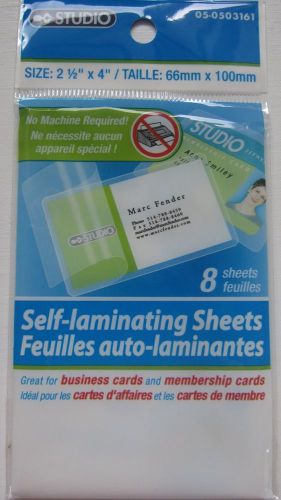 NIP Pack of 8 Self Laminating Sheets (2 1/2&#034; X 4&#034;) for Cards Picture