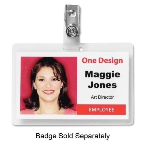 Business source id card clip with strap - 100 / box - silver (bsn20858) for sale