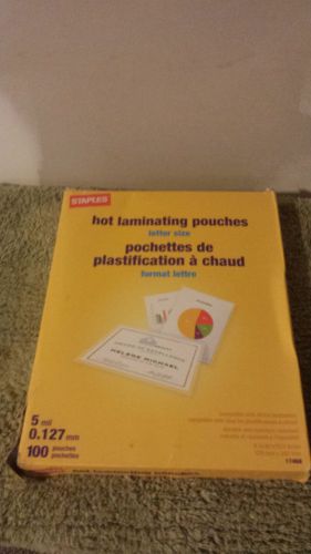 Hot Laminating Pouches Letter Size 100 pouches crystal clear finish 3 mil