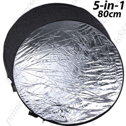 80 cm 5 in 1 collapsible round flash reflector board panel diffuser photography for sale