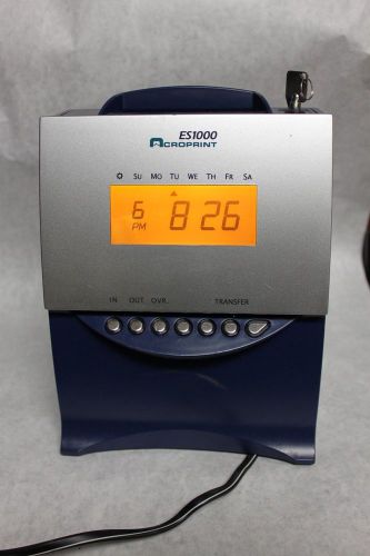 Acroprint ES1000 Digital Time Clock, with Key and Extra Ribbon