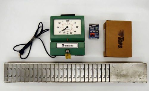 Acroprint Time Clock Recorder 125 125RR4 With Card Rack Ribbon &amp; Cards Free Ship