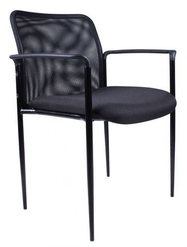 B6909 boss black stackable mesh office guest chair for sale