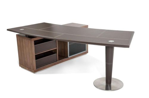 Lincoln Modern Office Desk with Side Storage Cabinet